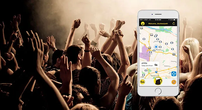 Мобильное приложение с указанием места вечеринки