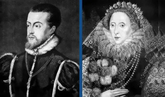 Испанский король Филипп и английская королева Елизавета