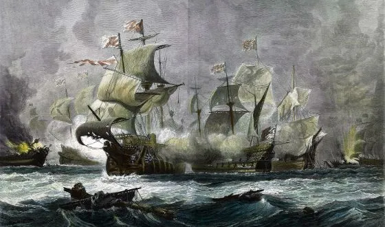 Гибель испанской армады – распространенный живописный сюжет