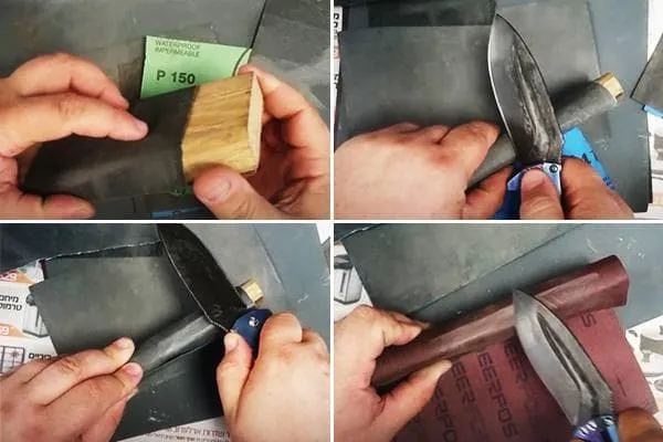 Заточка ножа наждачной бумагой