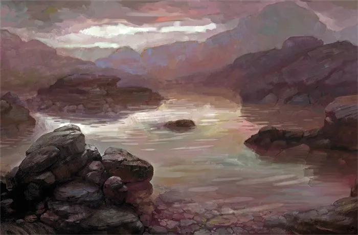 Так, по представлению художника Николая Ковалева, выглядела Земля в начале своей геологической истории 