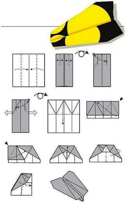 Как сделать самолет из бумаги с тупым носом доработанный на 100 метров полета