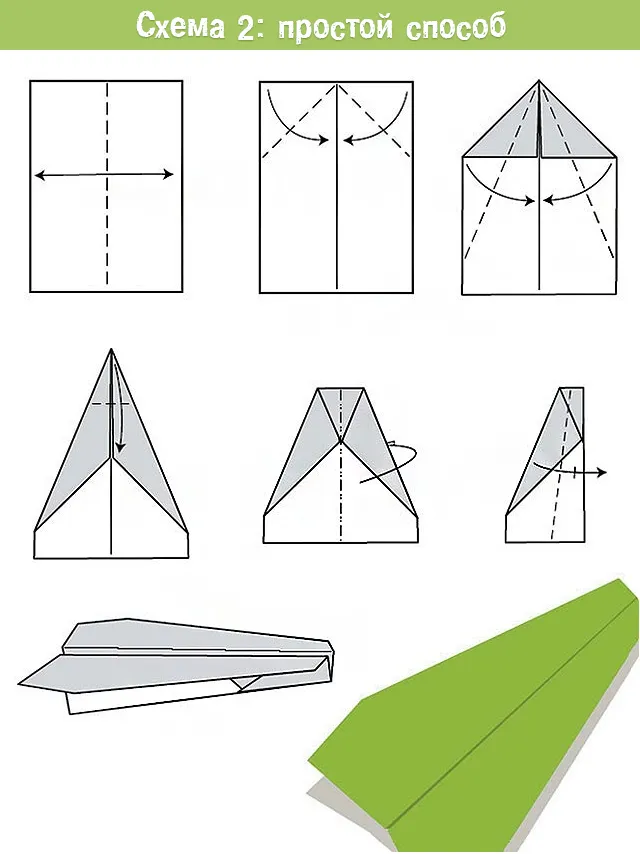 простой самолет из бумаги оригами